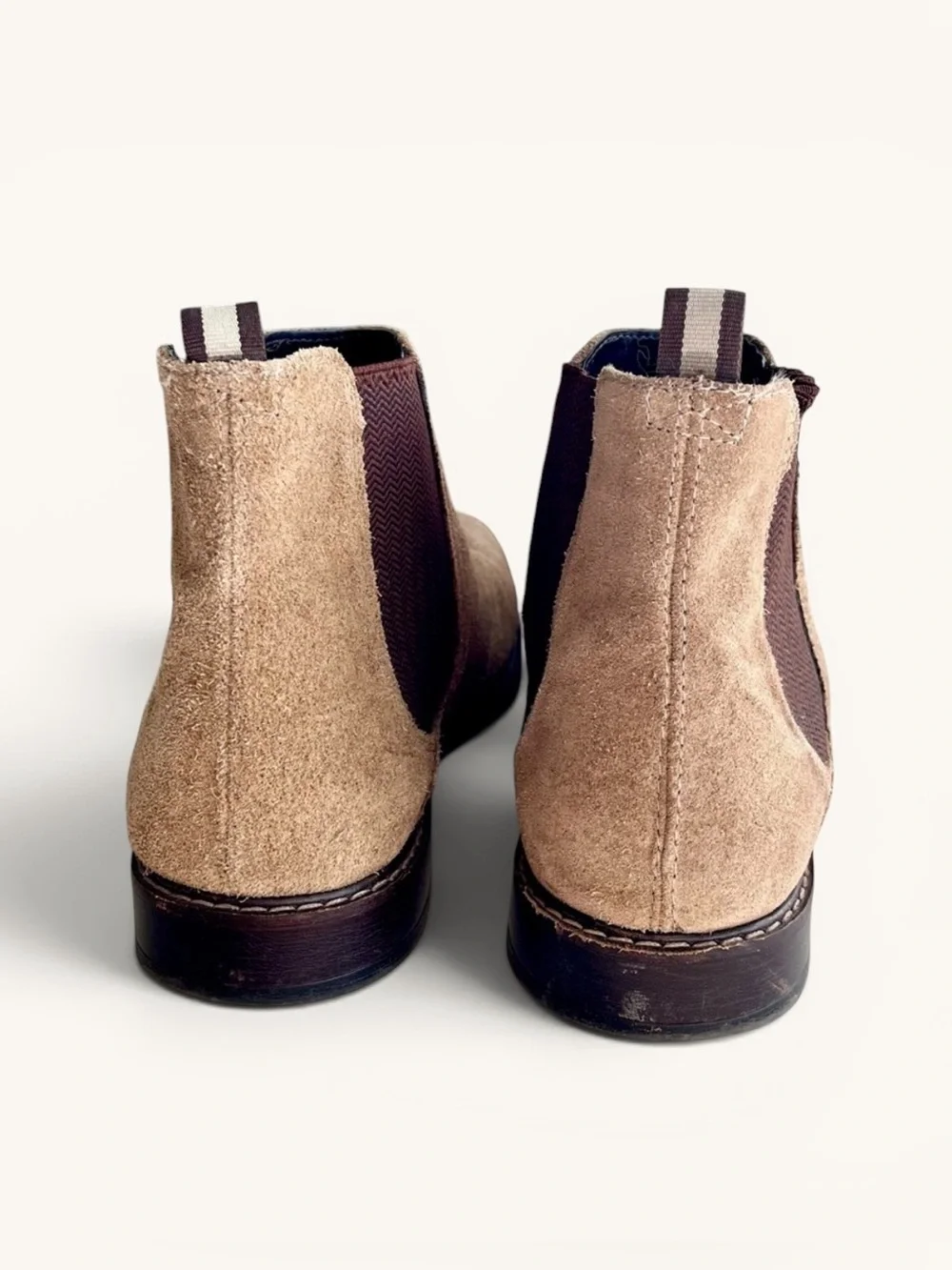 Franco Fortini Tan Suede Chelsea Boots Sleek Design